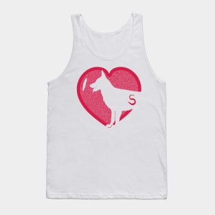 Minimalistic Red Heart I Love German Shepherds simple White Background Tank Top